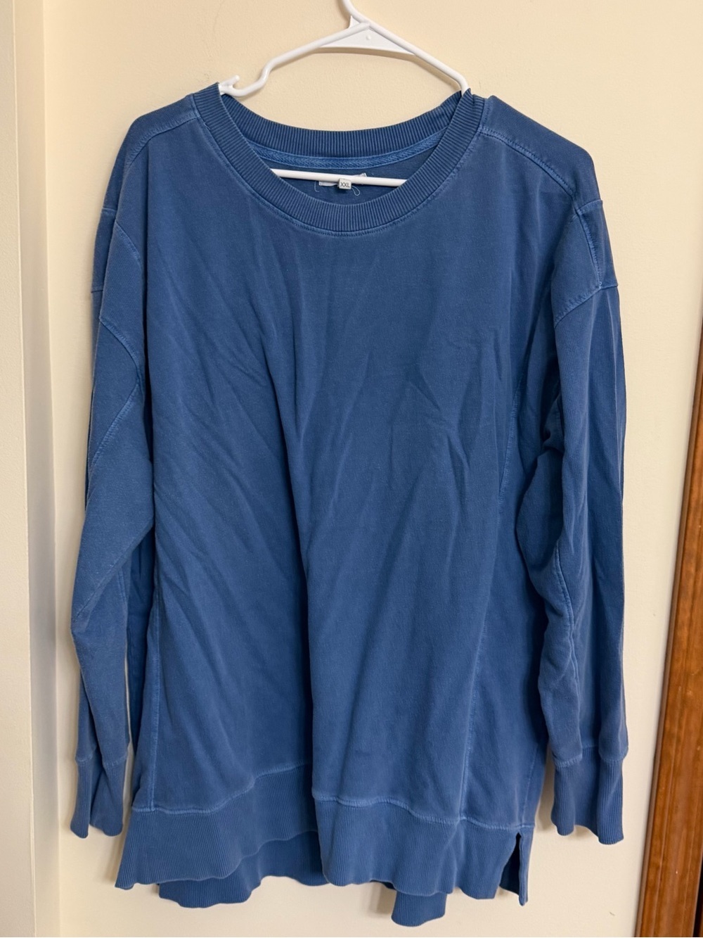 Maurices Dusty Blue Ribbed Crewneck Sweatshirt